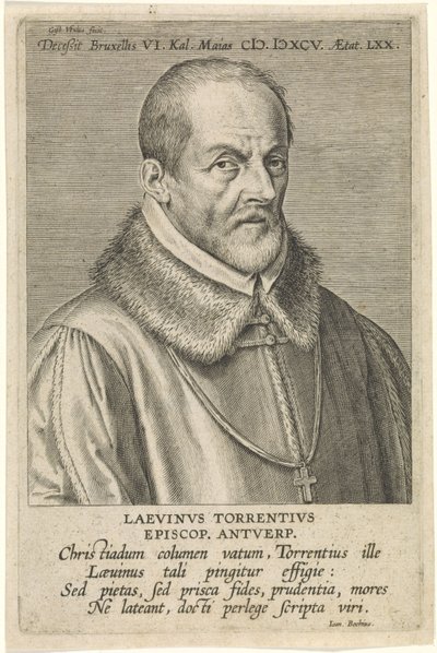 Een portret van Laevinus Torrentius door Cornelis Galle the Elder